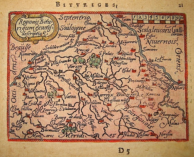 Ortelius Abraham (1528-1598) Regionis Biturigum exactissima descriptio 1601 Anversa, apud Ioannem Bapt. Vrientum 